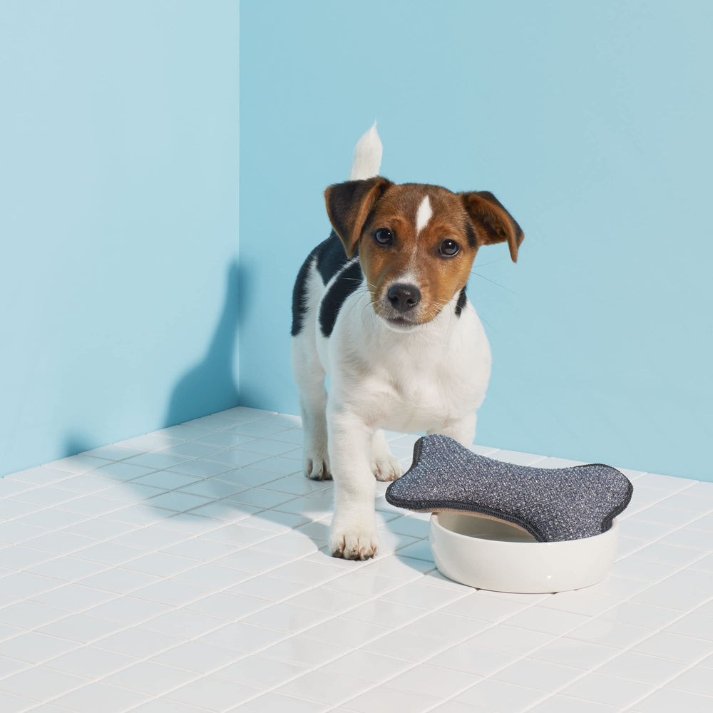 E-Cloth Pet Bowl Scrubber soft side lifts grease without residue