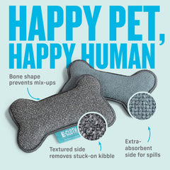 E-Cloth Pet Bowl Scrubber textured side dislodges kibble for thorough cleaning