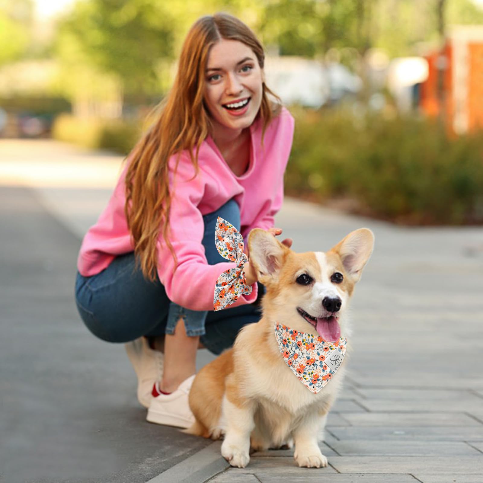 E-Clover dog bandana care wash friendly fabric allows easy cold wash and quick dry.