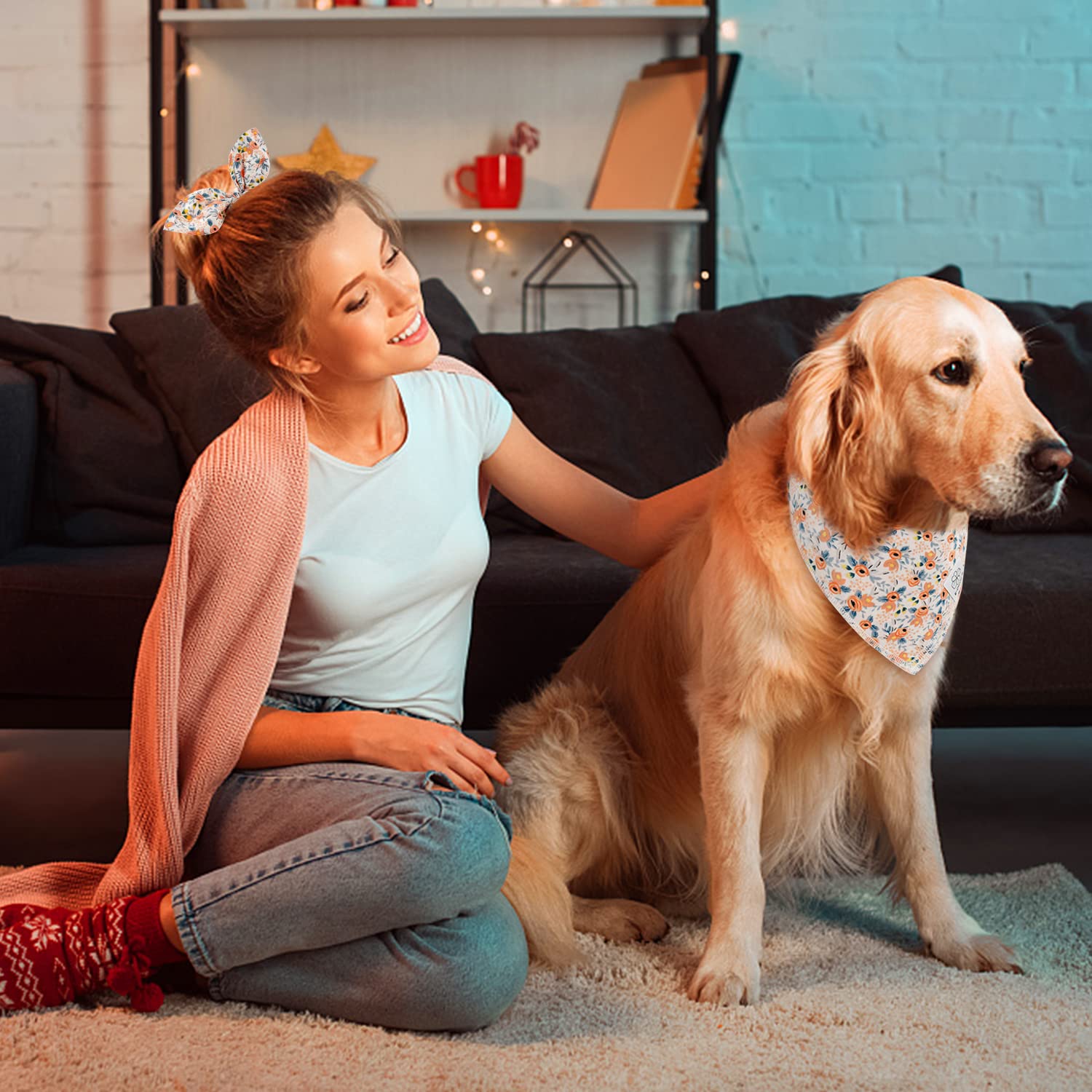 E-Clover drool-friendly vibe with dog bandana and bib-style look for daily wear