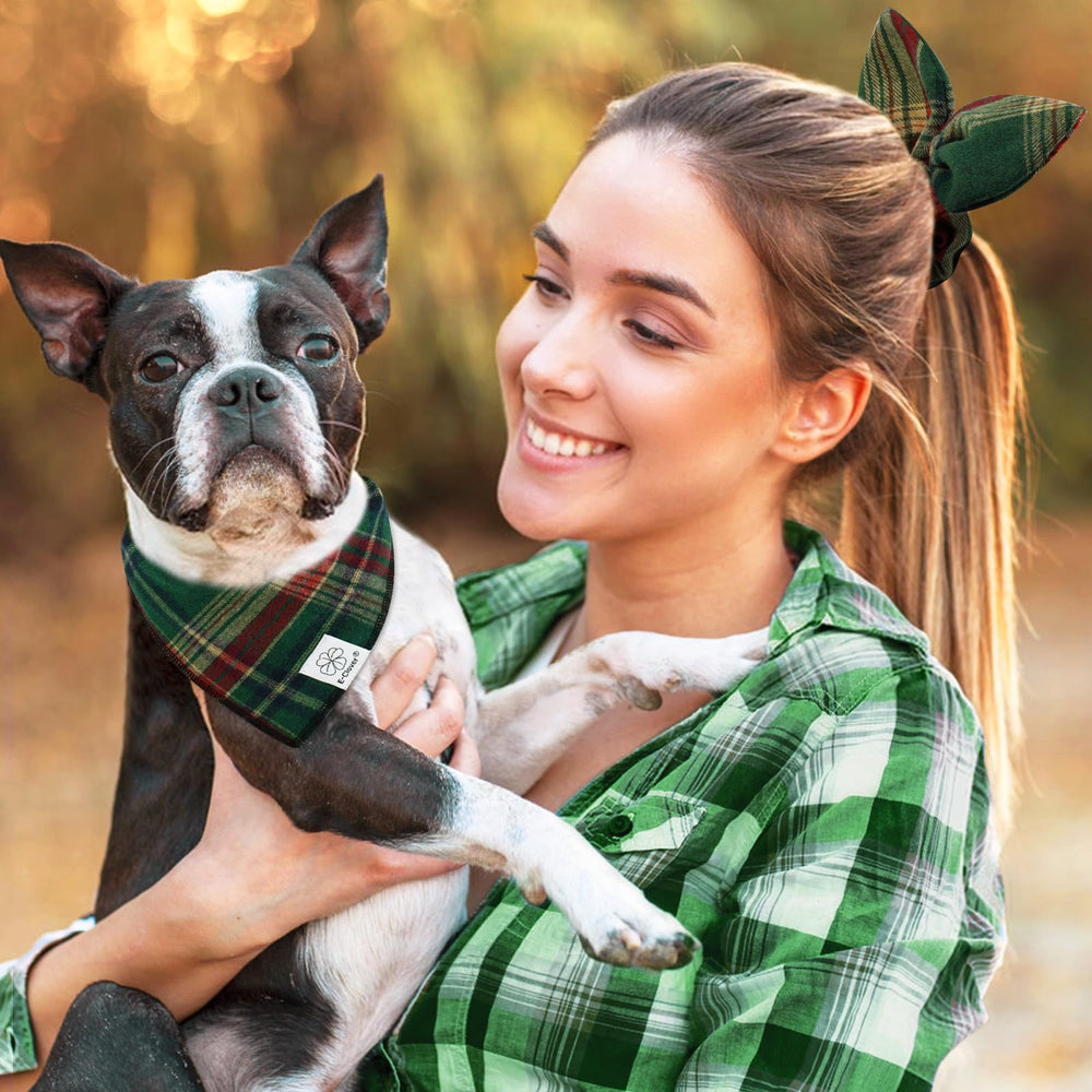 E-Clover handmade soft dog kerchief adds warmth and durability.