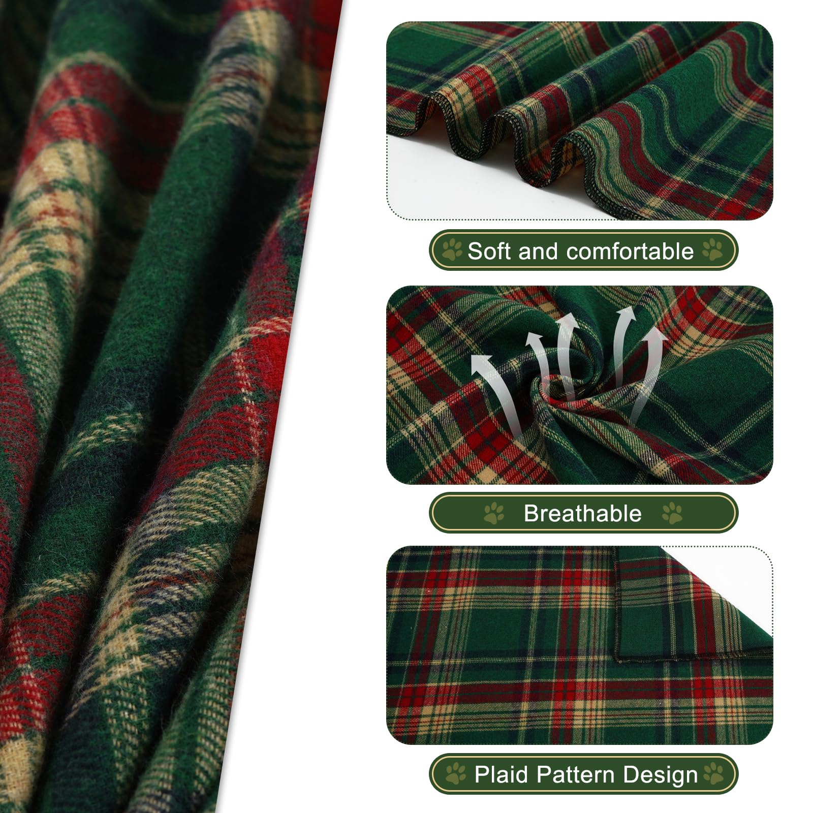 E-Clover plaid bandana ideal for family photo sessions.