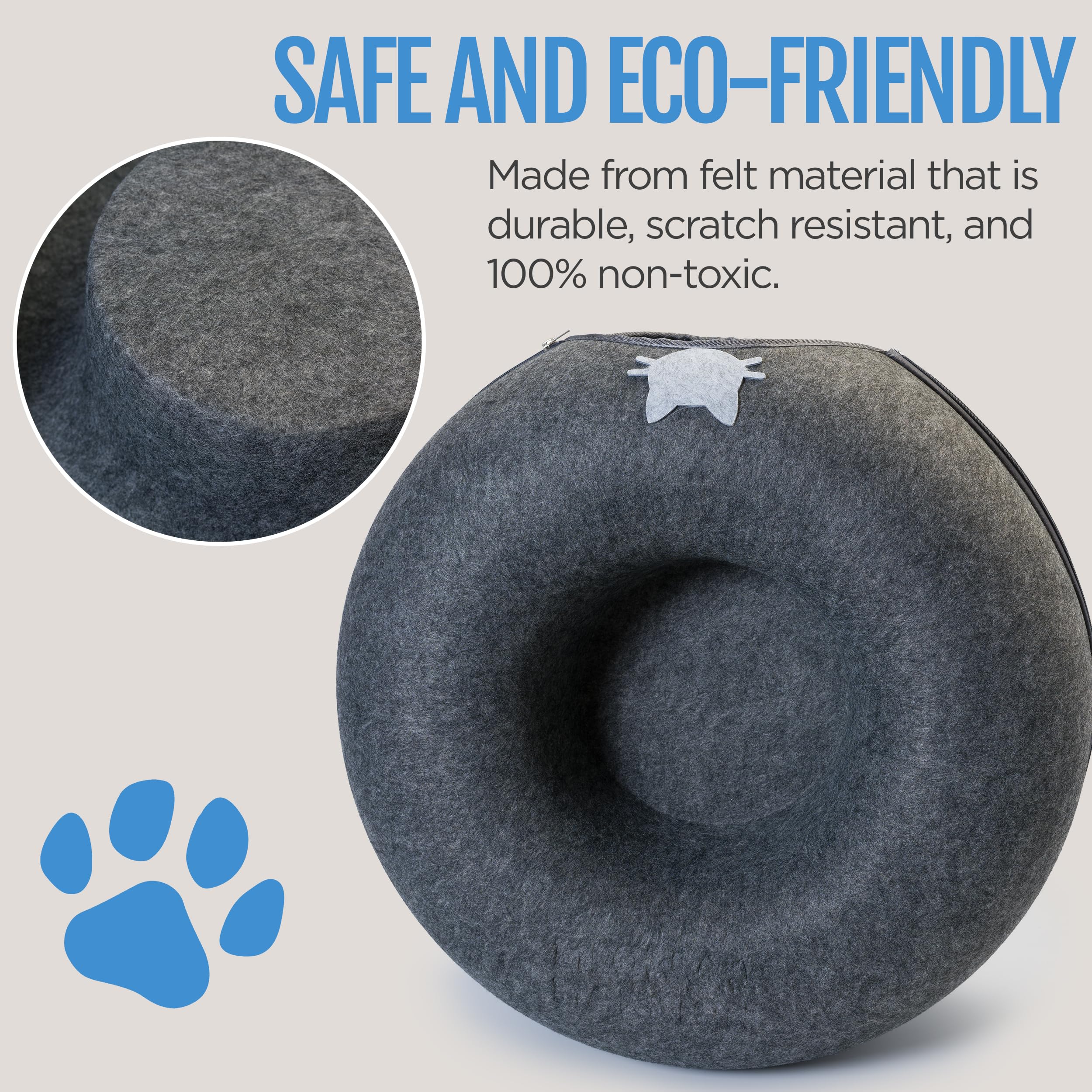 E & E's Meow Mansion sturdy design supports up to 30 lbs for larger cats.