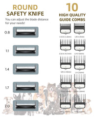 E-Hunter dog clippers detachable blades for easy cleaning and maintenance