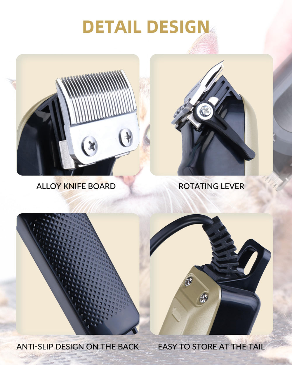 E-Hunter dog clippers metal guard combs enable versatile lengths