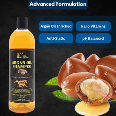 E3 Argan Oil Shampoo coat shine closeup reveals lustrous fur