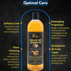 E3 Argan Oil Shampoo foamy lather cleanses gently for sensitive skin