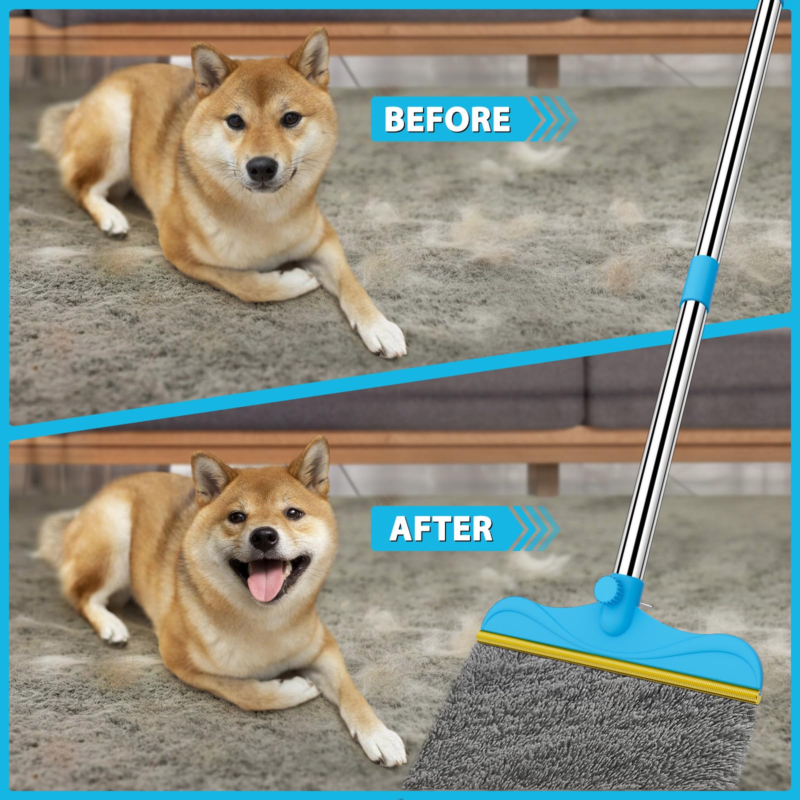 Eaersan on-couch view shows lifting pet hair from fabric surfaces.