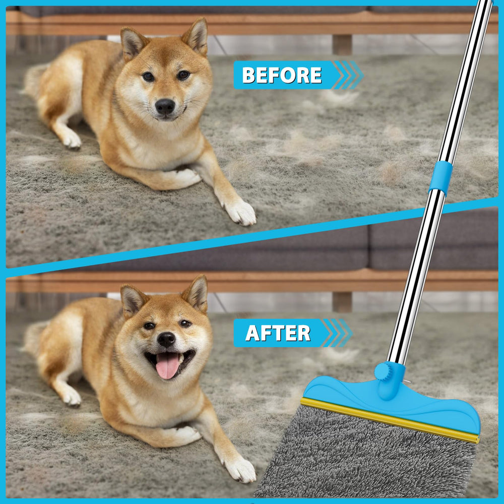 Eaersan on-couch view shows lifting pet hair from fabric surfaces.