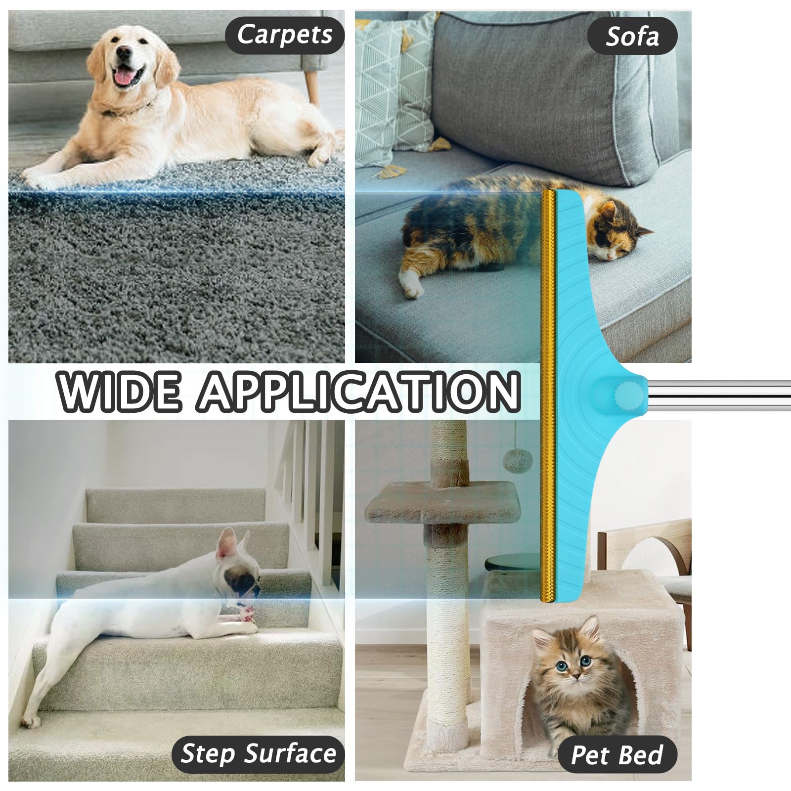 Eaersan two-piece set provides complementary tools for flexible pet hair removal.