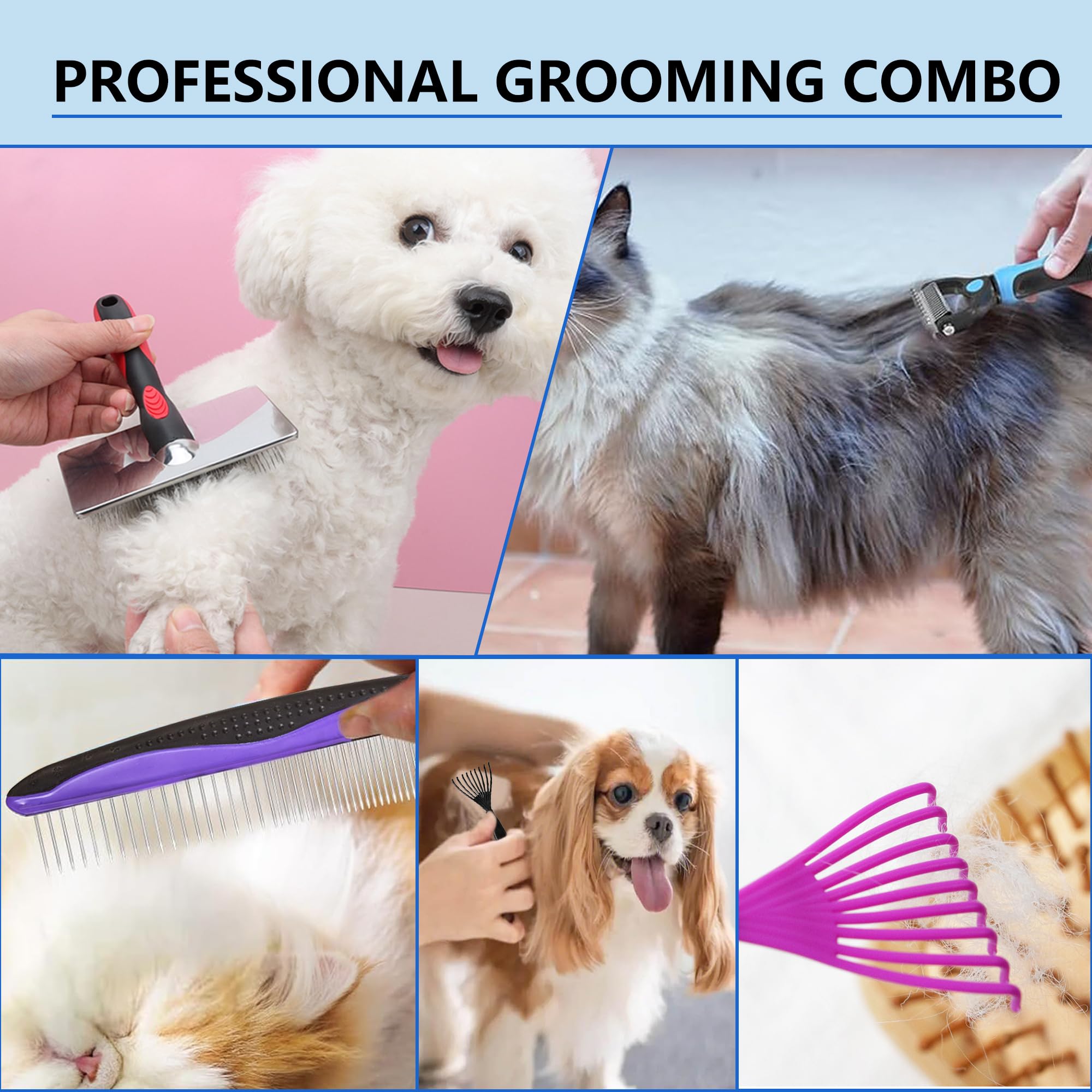 EAFBAO packaging shows the complete 5-in-1 grooming kit.
