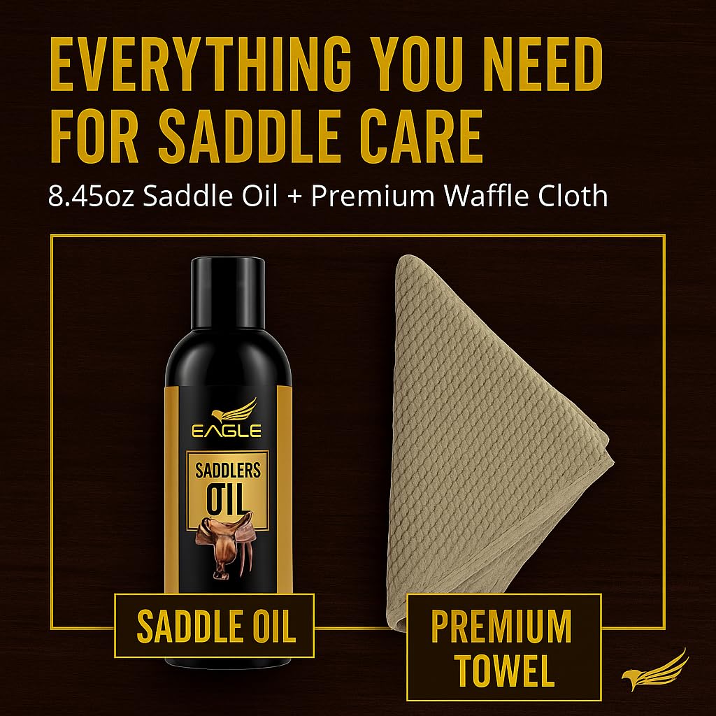 Eagle Saddle Oil keeps gear supple and ride-ready.