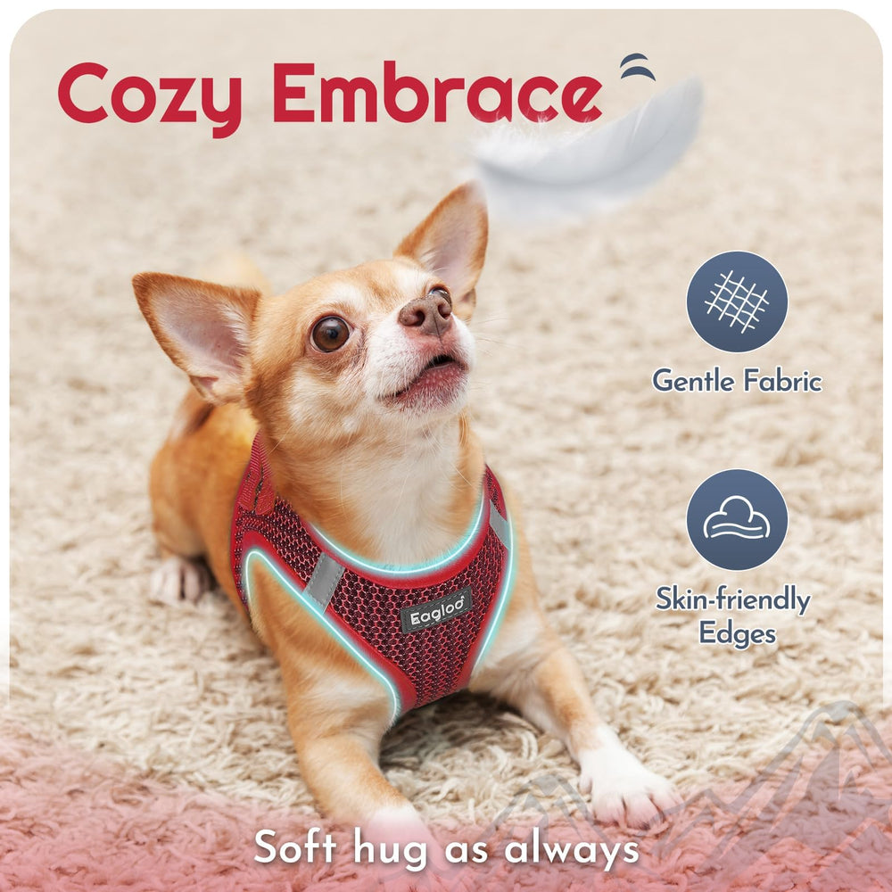 Eagloo breathable mesh harness fabric keeps your dog cool and comfy.