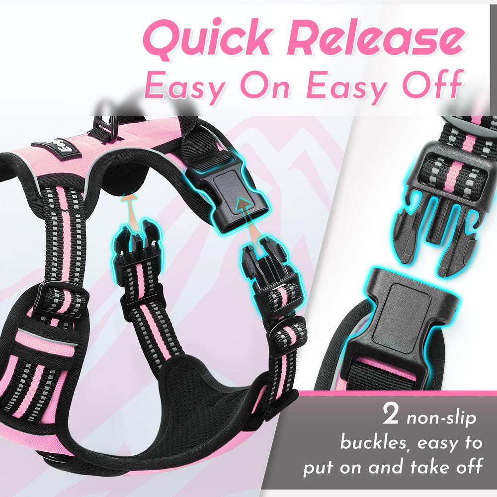Eagloo dog harness large adjustable sliders provide precise neck and chest fit.