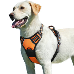 Eagloo dog harness large dogs back view orange for secure, comfortable walking