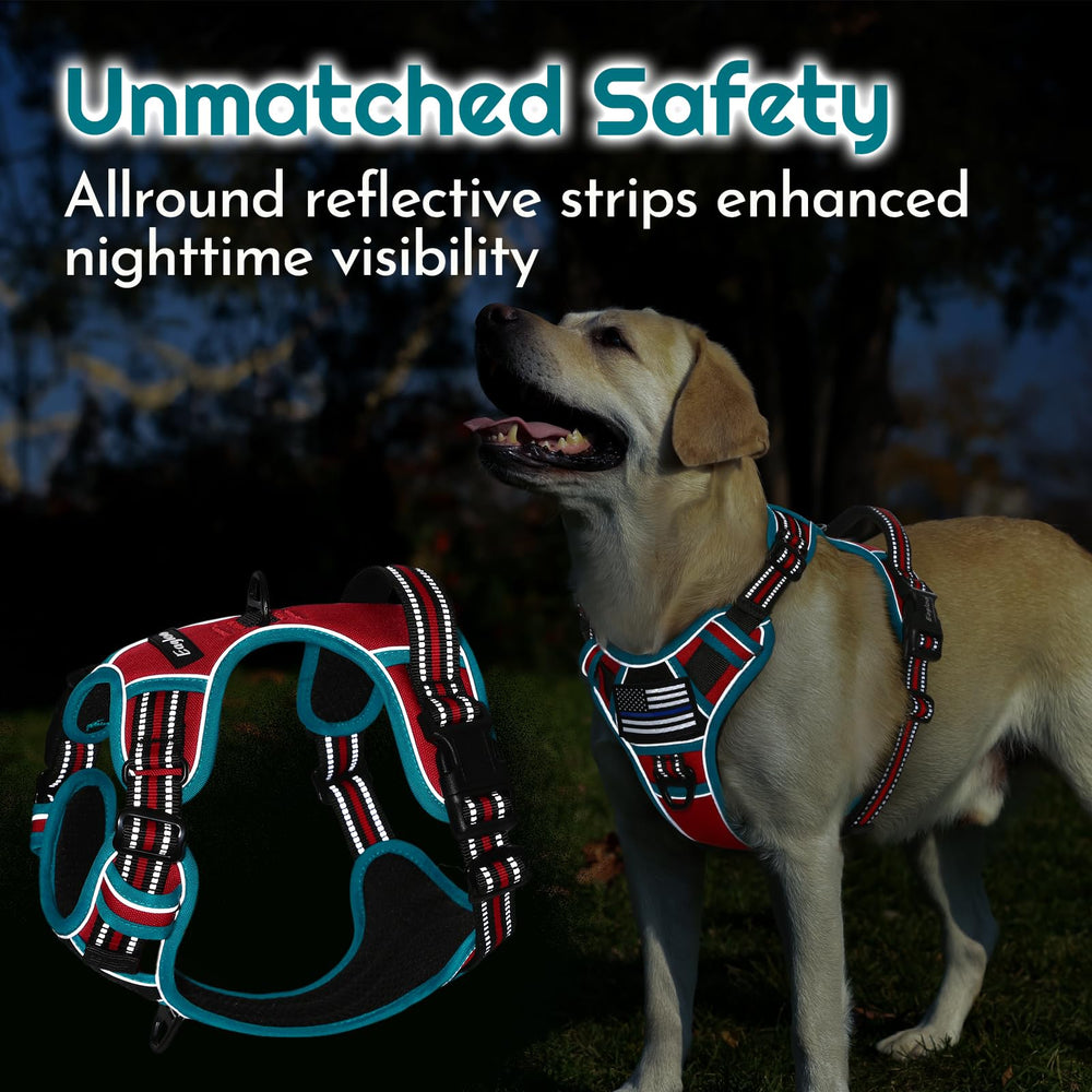 Eagloo dog harness three buckles secure easy on adjustable fit
