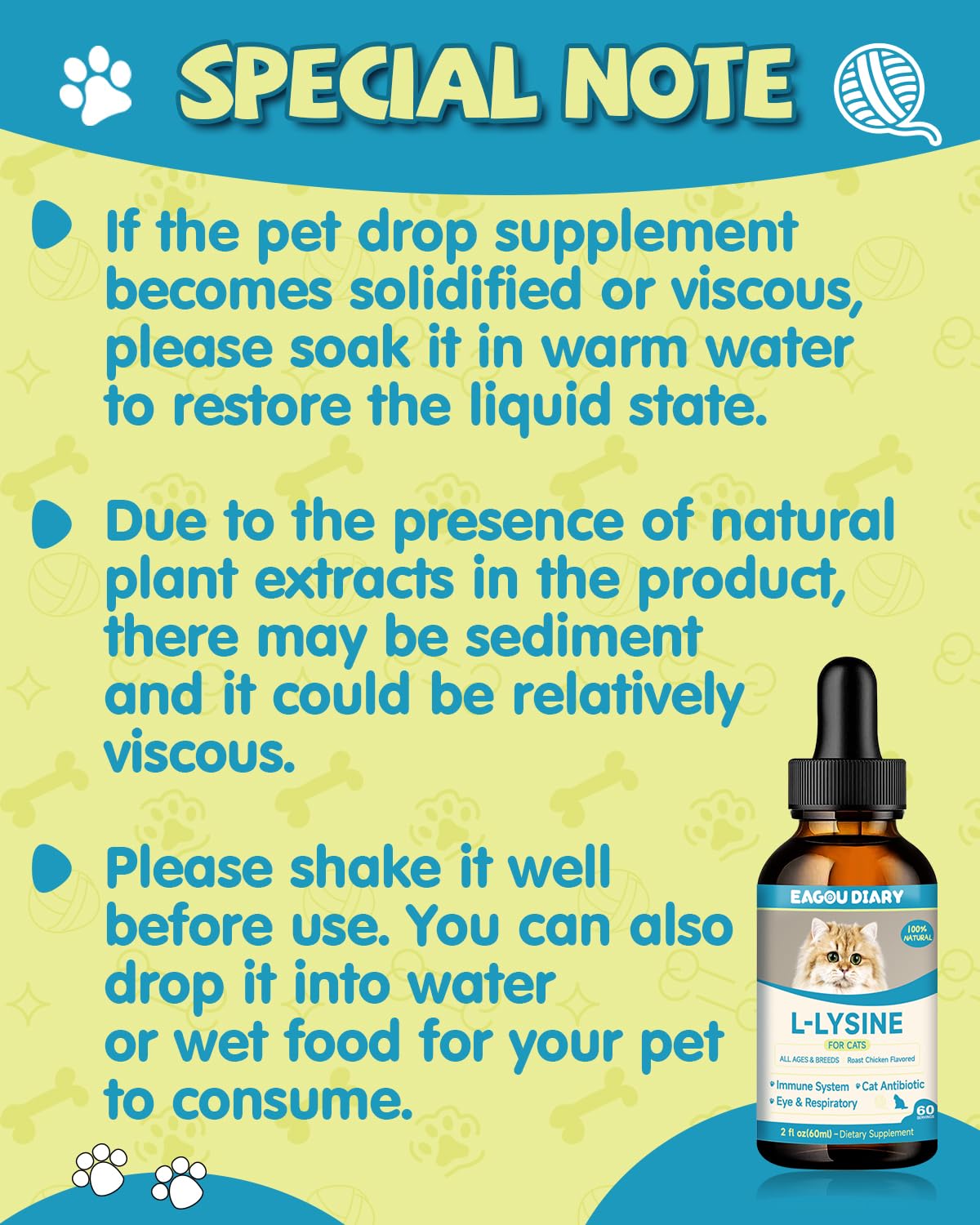 Eagou Diary L-Lysine drops daily-use formula supports routine care.