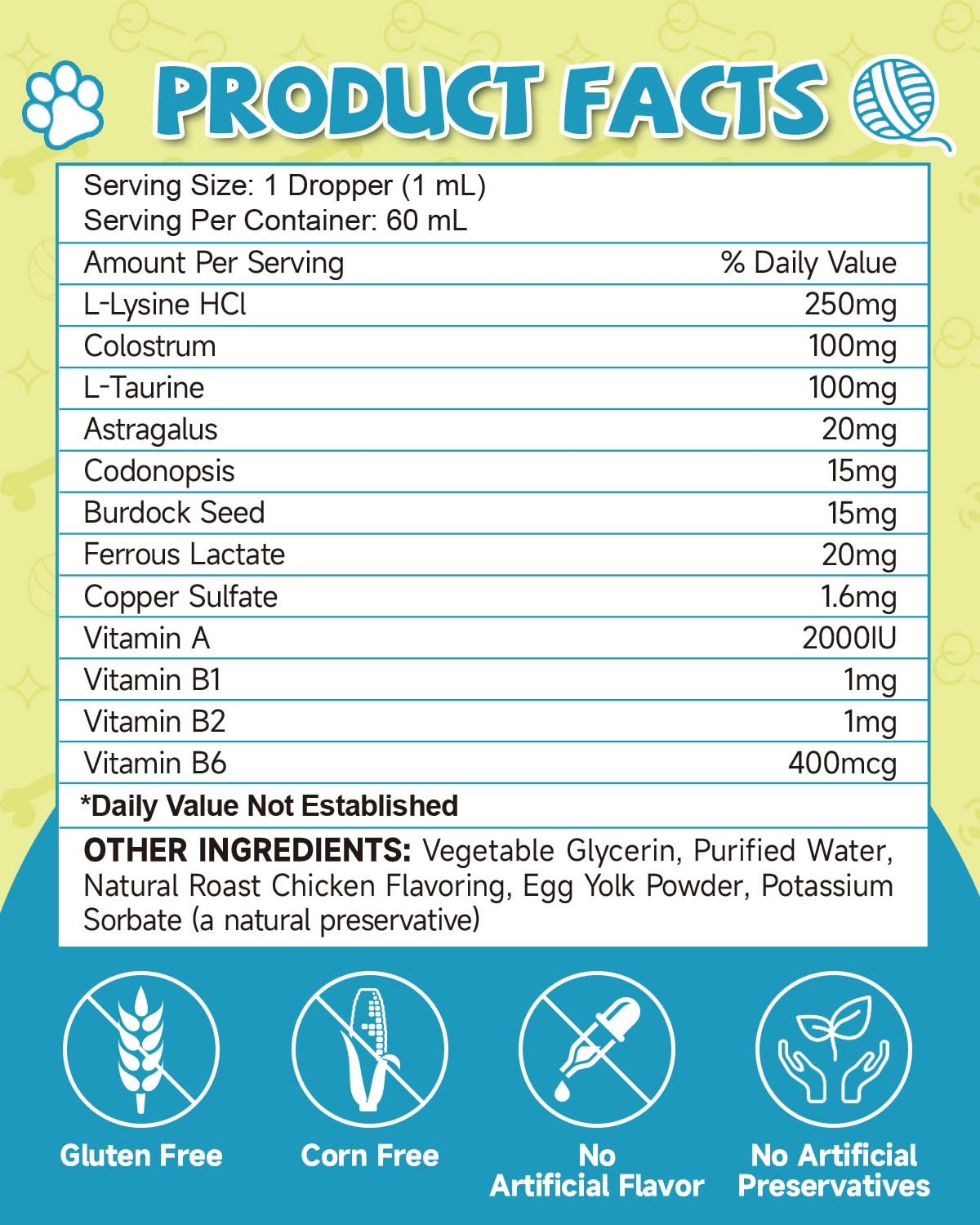 Eagou Diary L-Lysine drops alcohol-free formula ensures safe daily use.