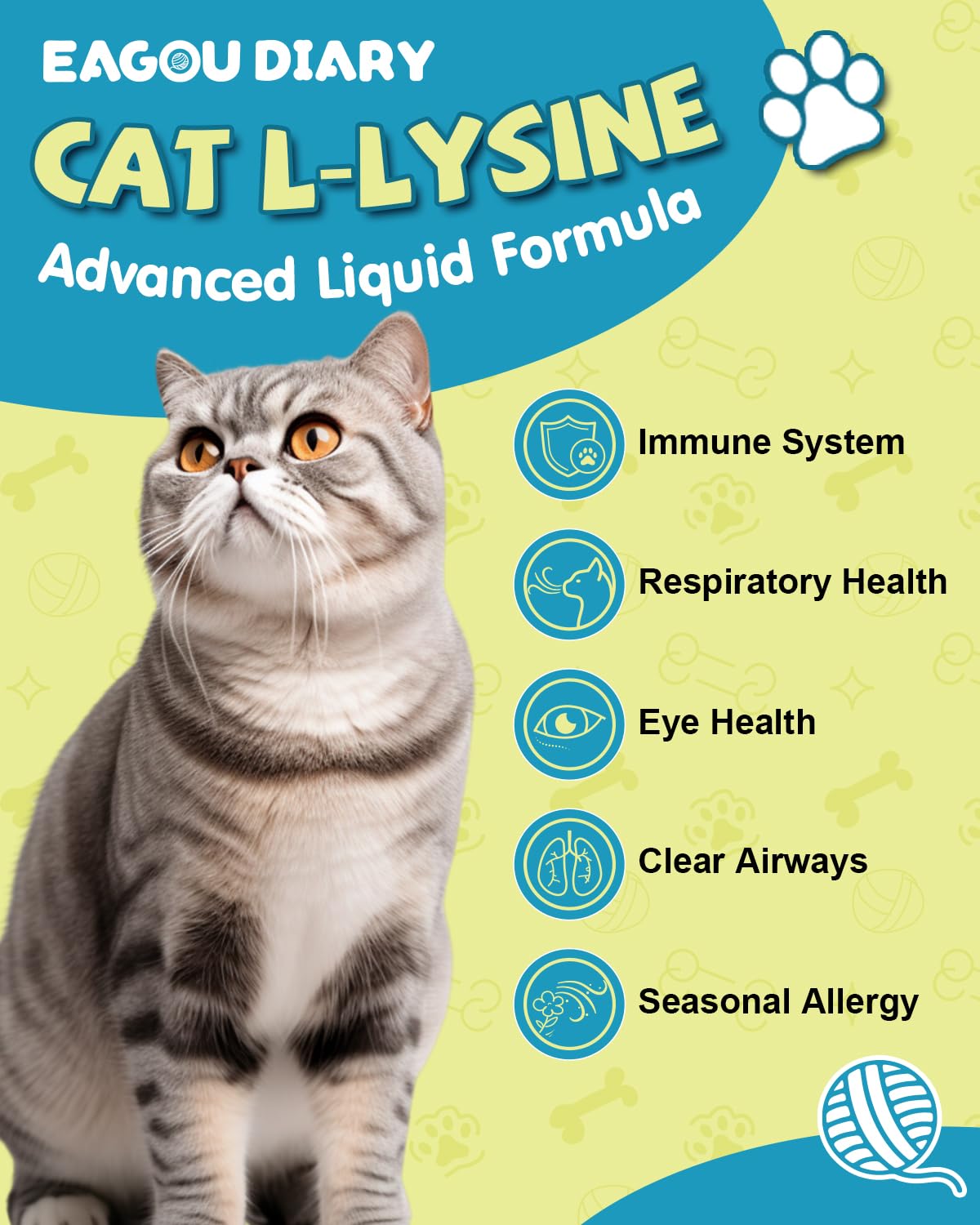 Eagou Diary L-Lysine drops roasted chicken flavor entices picky felines.
