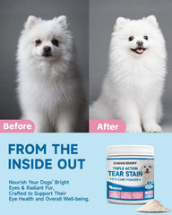 Eagou Diary tear-stain powder dosing helps support eye wellness during routine.