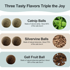 Eaireys silvervine ball packaging highlights safe, natural flavors for curious cats