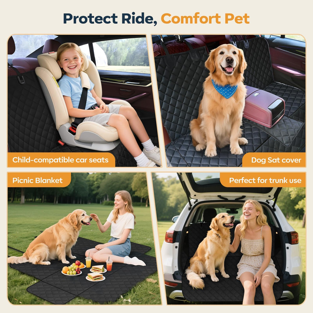 Eamefia dog seat cover back seat scratch-resistant fabric withstands claws.