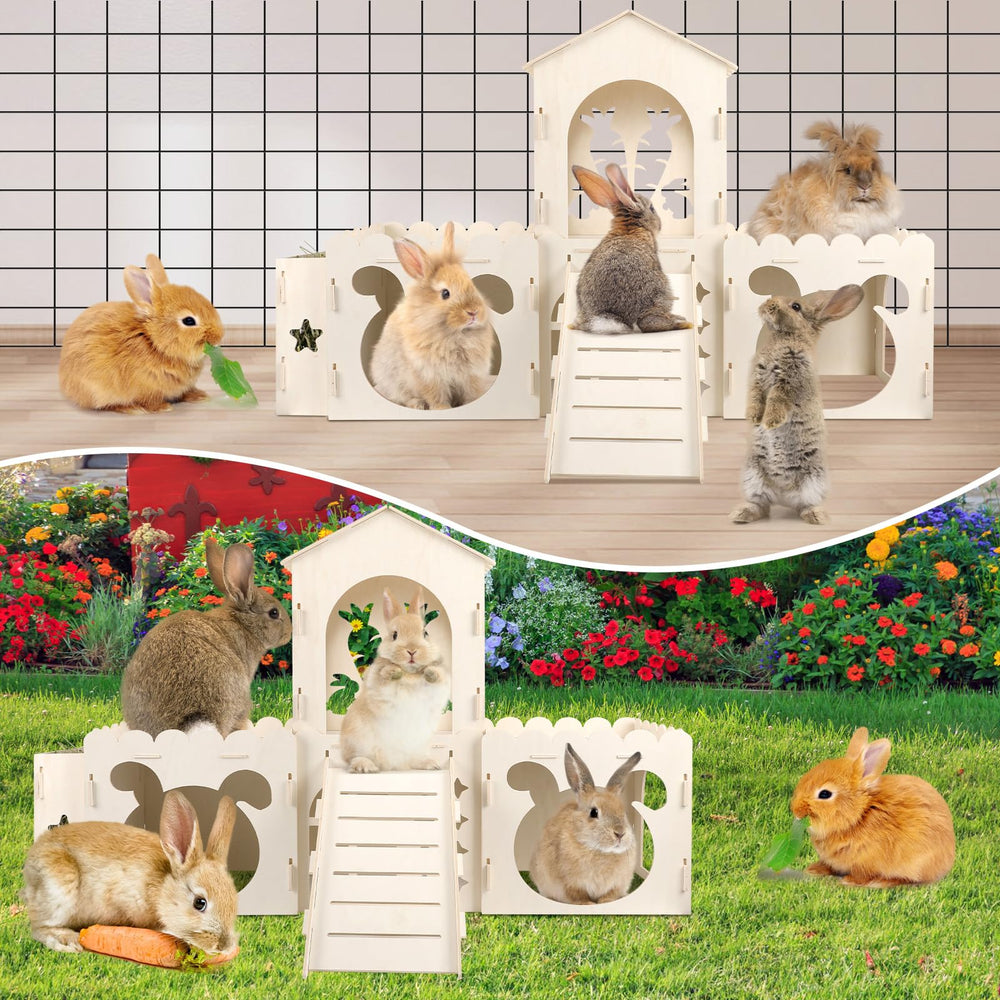 EAROND small pet enjoying castle scene showcases exercise, play, and rest possibilities.