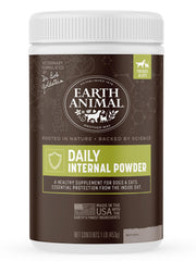 Earth Animal Apothecary daily internal powder bottle; pet safe natural insect deterrence