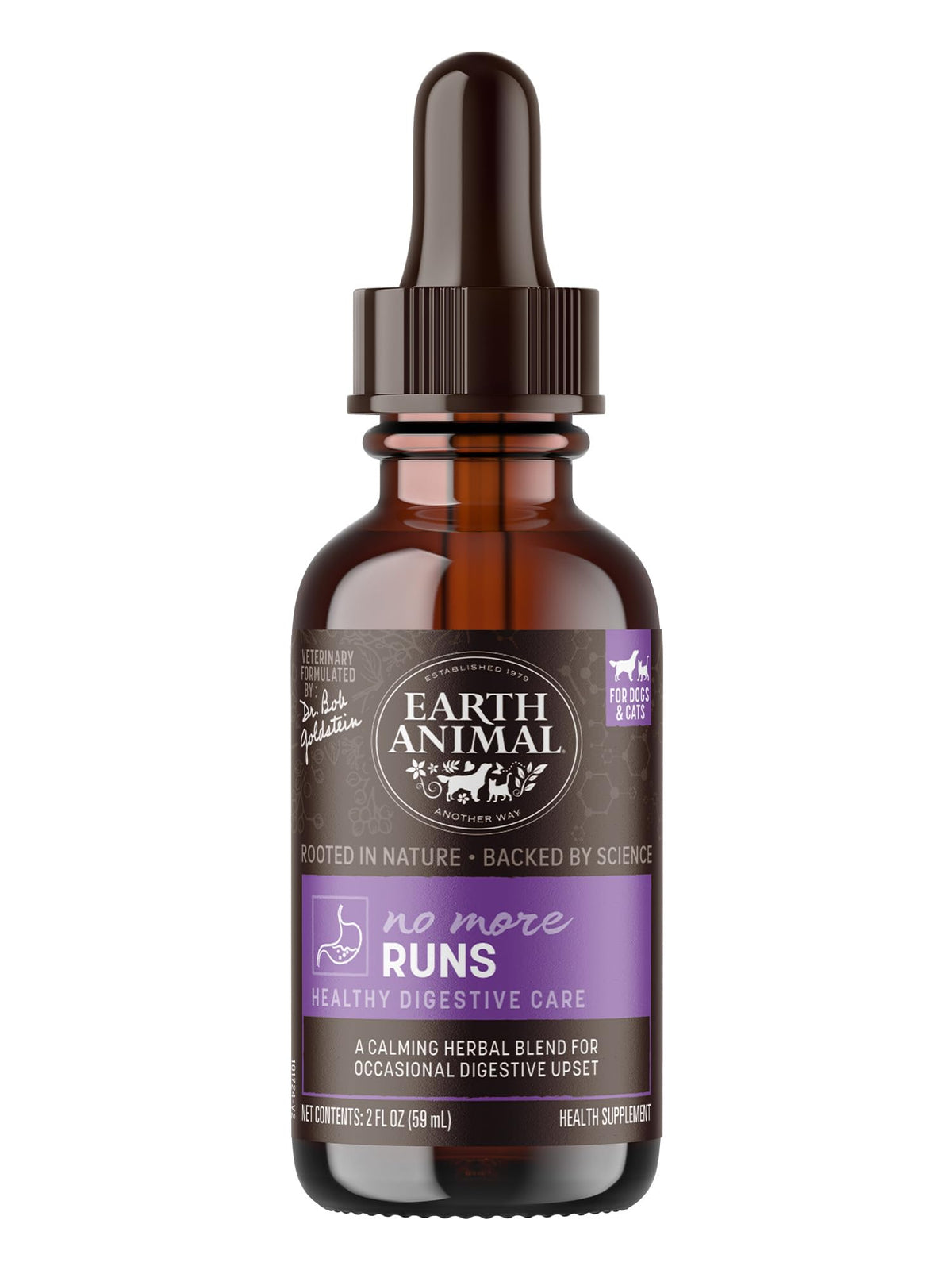 Earth Animal Apothecary liquid supplement drops for digestive comfort in pets.
