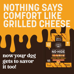 Earth Animal No Hide Chews packaging for grill rolls showcases rawhide-free, vegetarian flavor option.