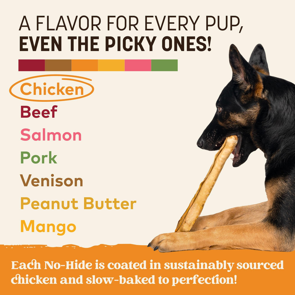 Earth Animal No Hide Chews large dog roll in use showing boredom relief potential at home.