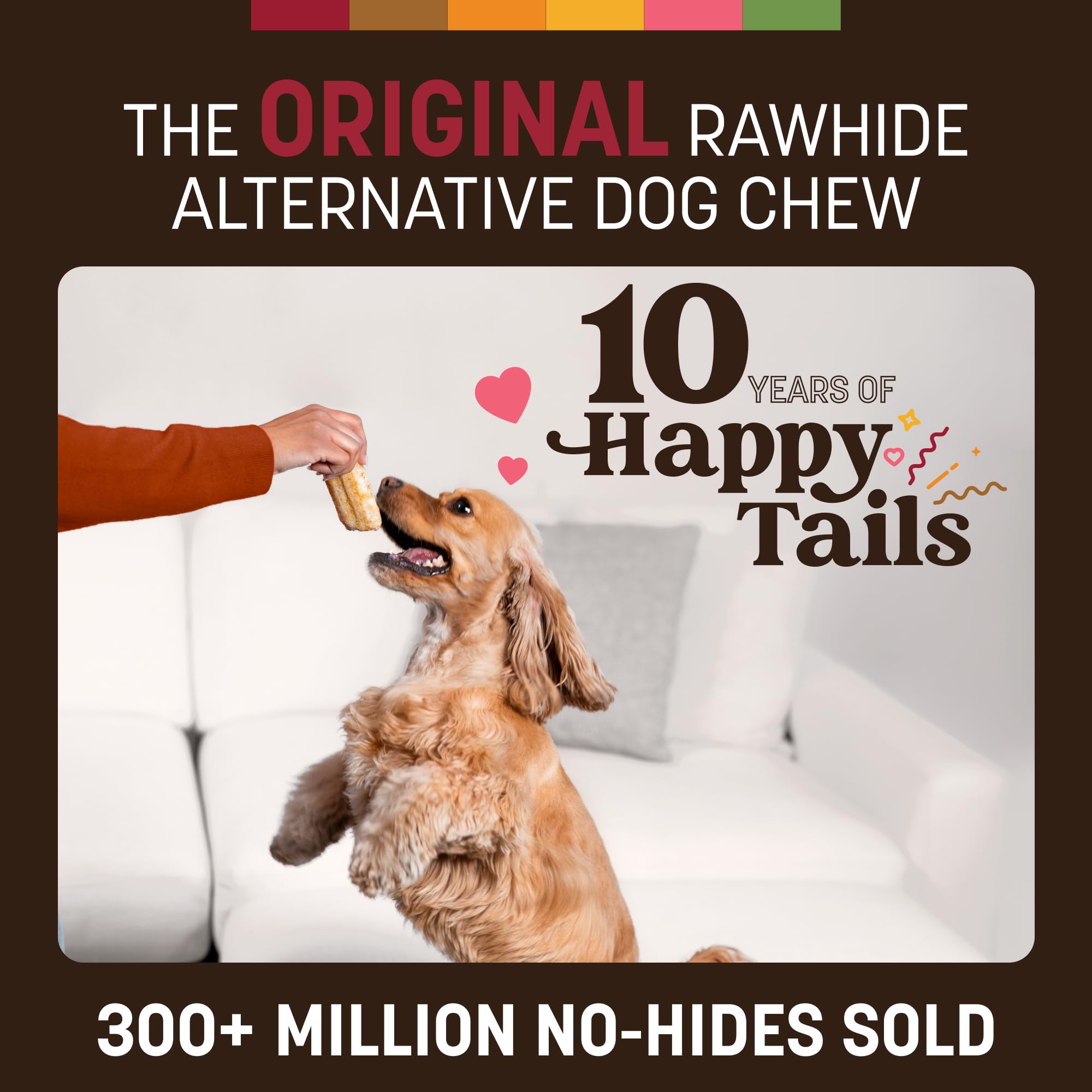 Earth Animal No Hide Chews small-dog serving being offered as boredom-relief snack.