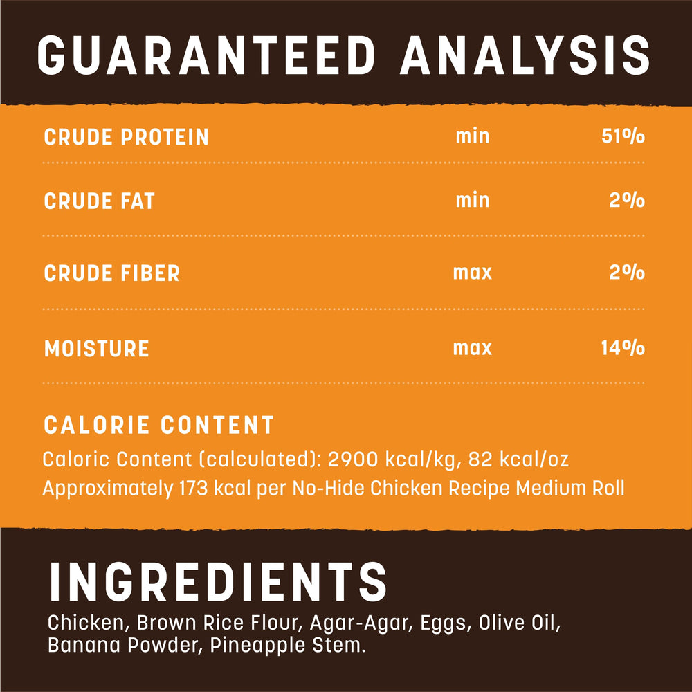 Earth Animal No Hide Chews Rolls baked-detail – chicken protein baked to perfection