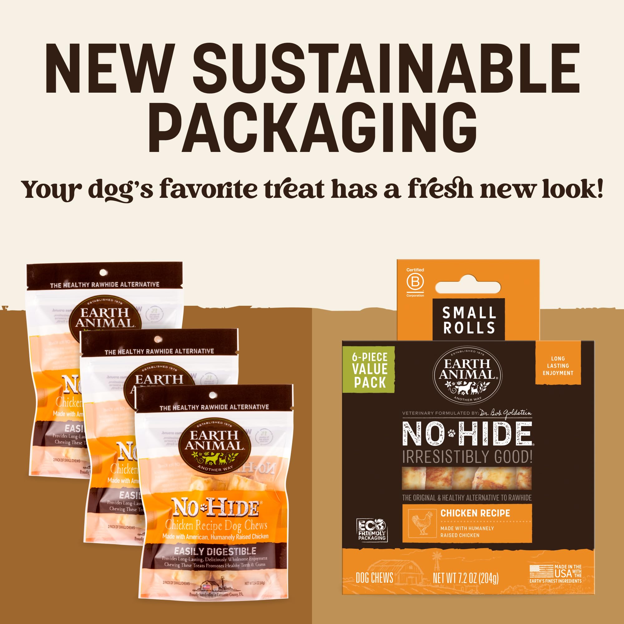 Earth Animal No Hide Chews close-up reveals chicken flavor and satisfying chew texture.