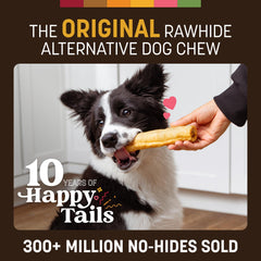 Closeup of Earth Animal No Hide Chews Rolls peanut butter, satisfying chew aroma