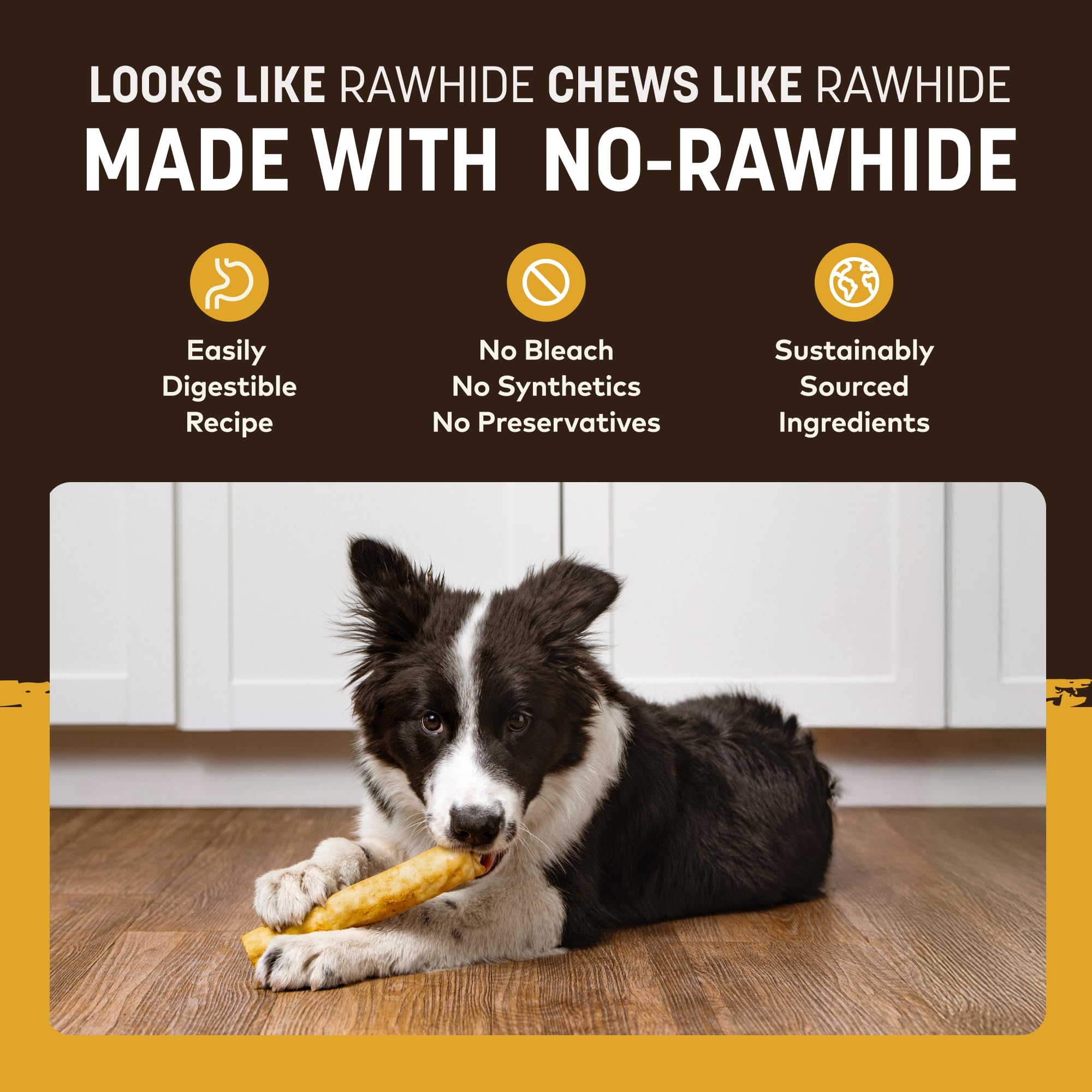 Open pack of Earth Animal No Hide Chews Rolls peanut butter, easy portioning