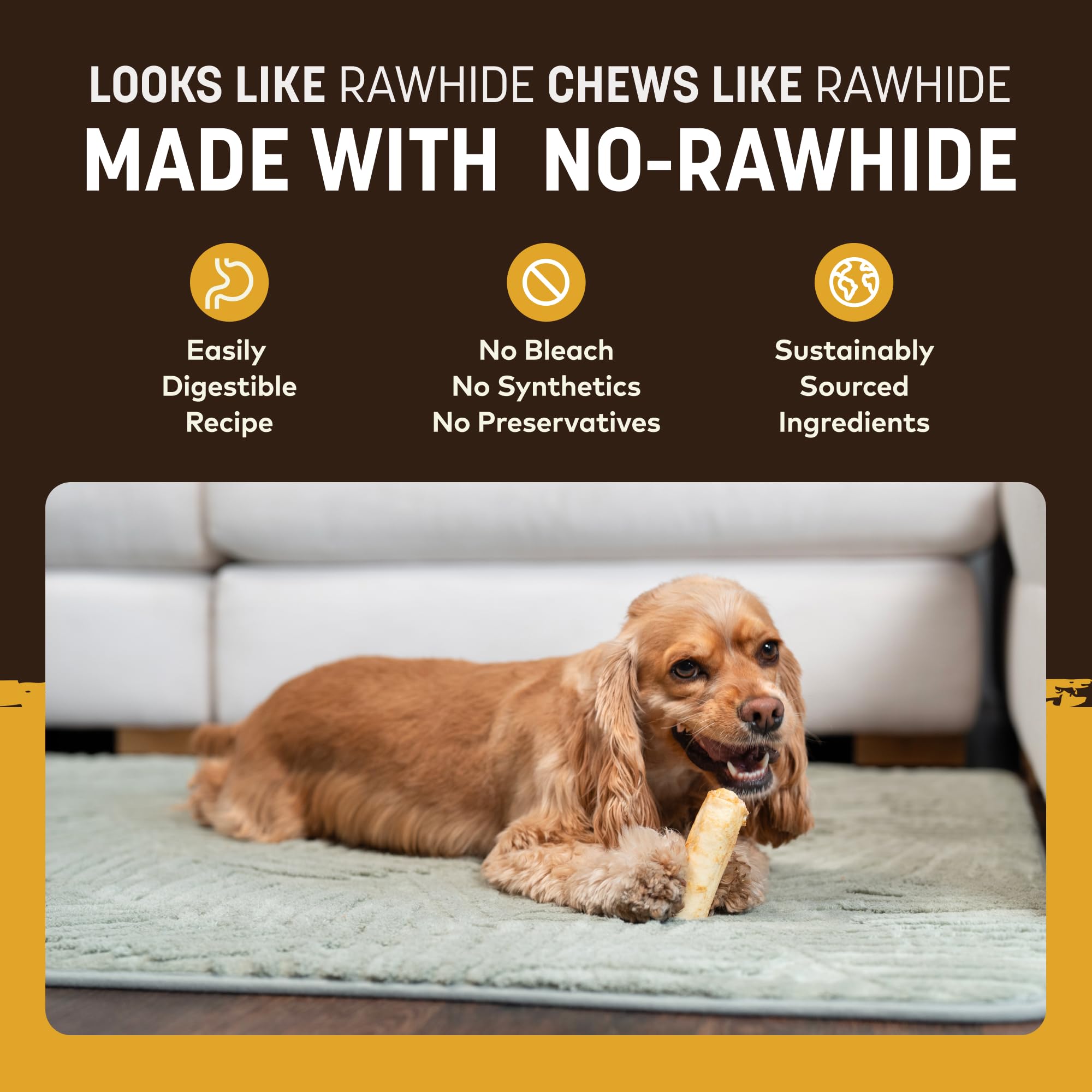 Earth Animal No Hide Chews six-count pack ready for daily chew sessions