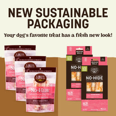 Earth Animal No Hide Chews Salmon Rolls open rolls show convenient six-roll format for medium dogs.
