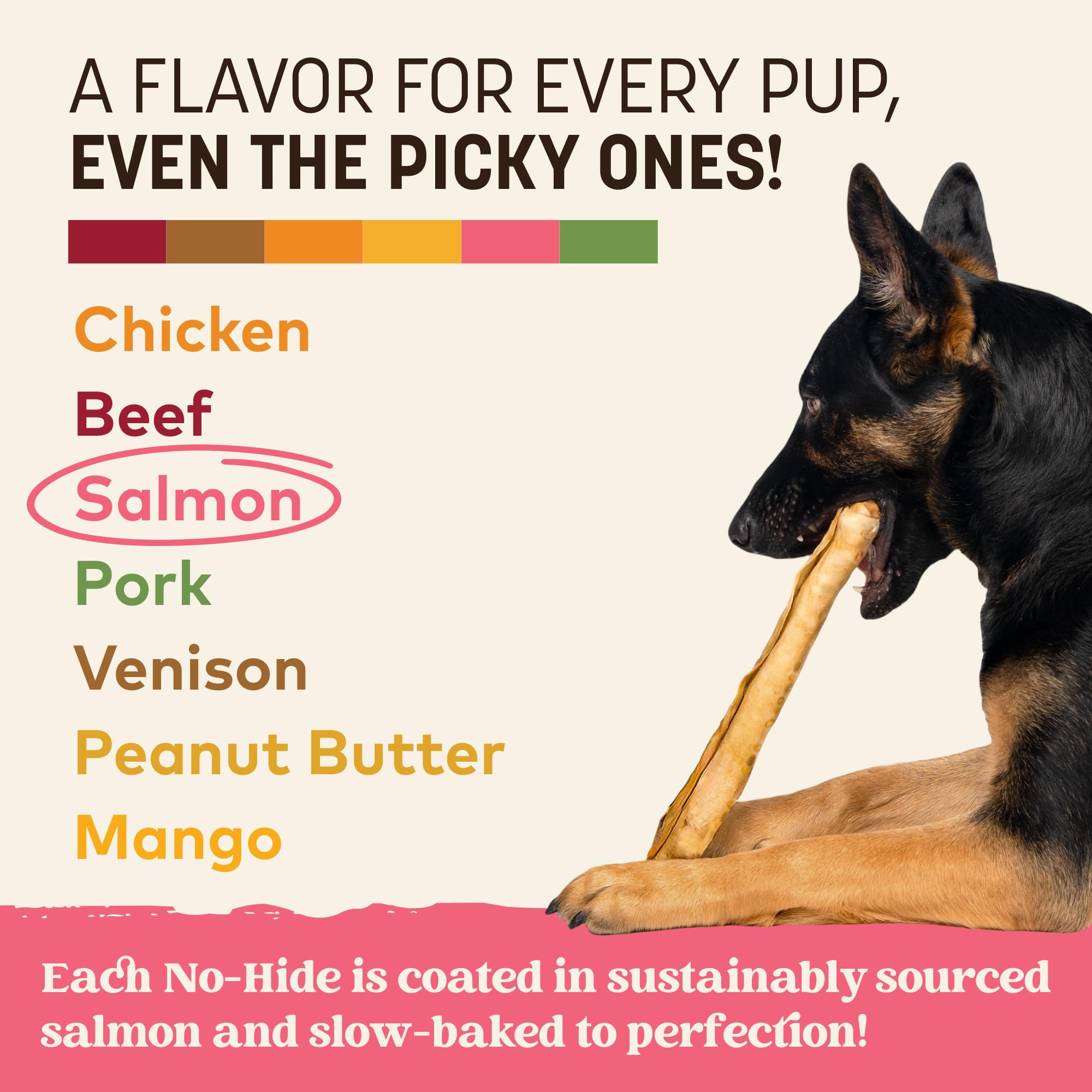 Earth Animal No Hide Chews Salmon Rolls USA-made packaging visible
