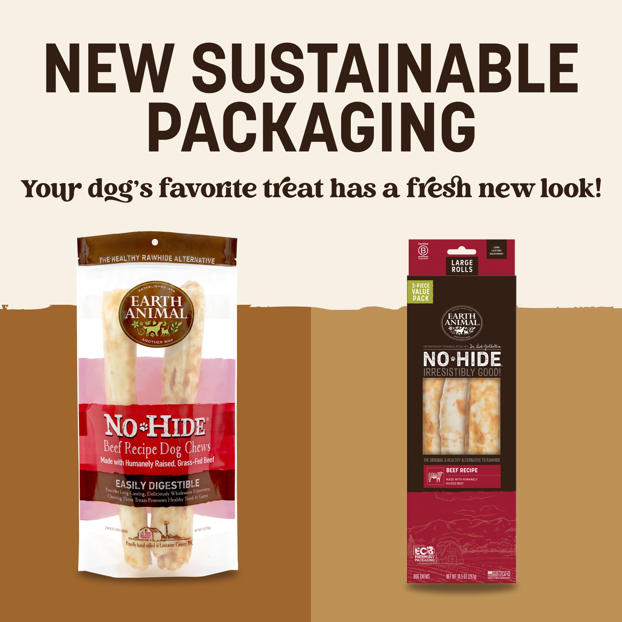 Earth Animal No Hide Rolls 3-count value pack shown in packaging.