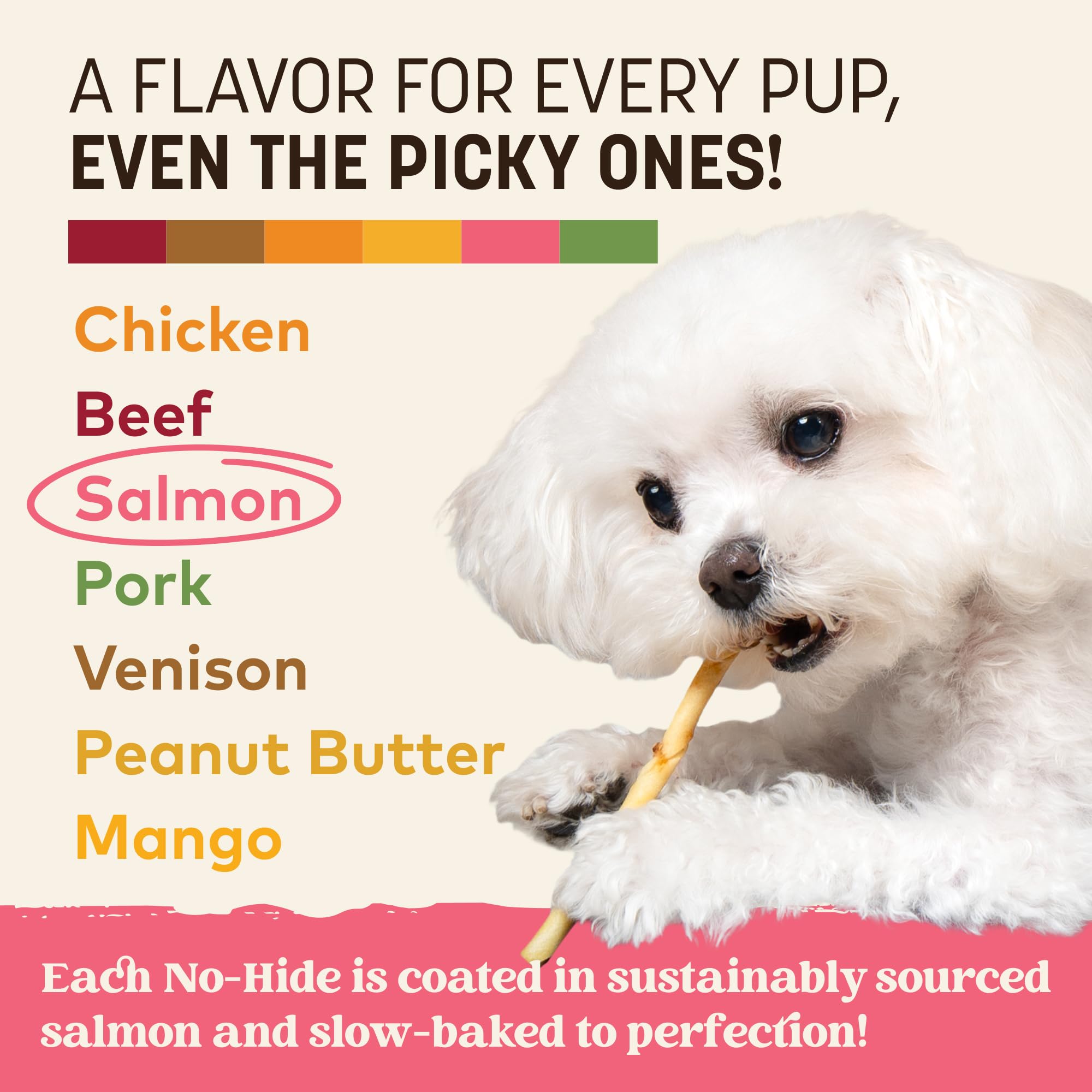 Serving several sticks can extend chew time for small dogs.