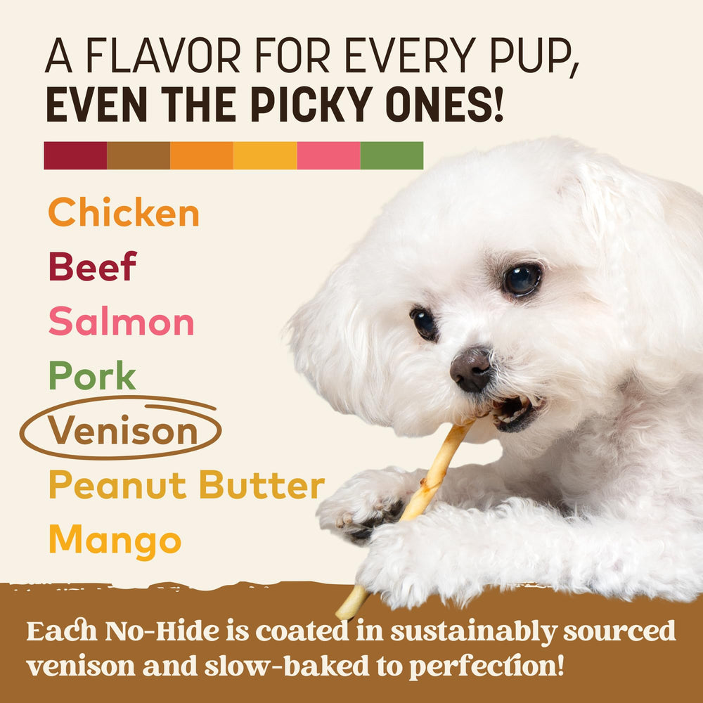 Earth Animal No Hide Stix venison-small-dog-06: 20-count value pack for budget-friendly chews.