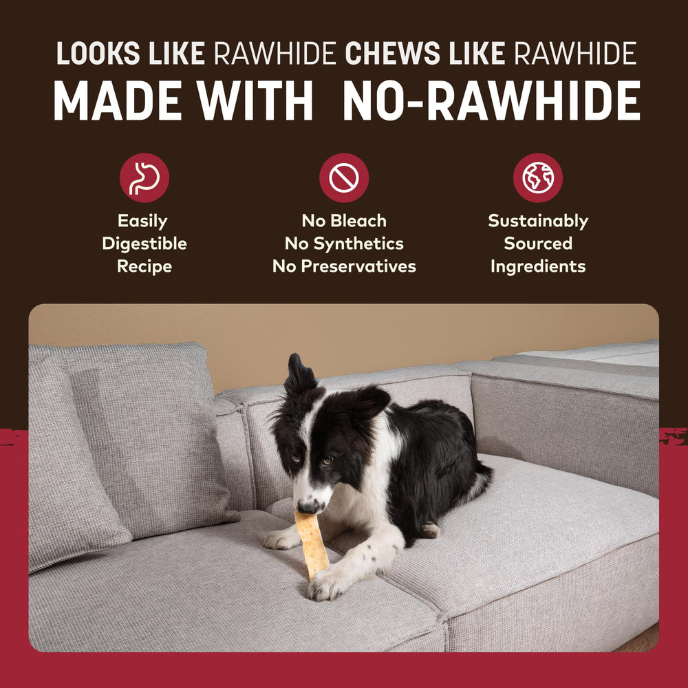 Earth Animal No Hide Strips beef dog-chewing action conveys safe chewing