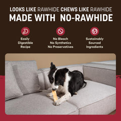 Earth Animal No Hide Strips beef dog-chewing action conveys safe chewing