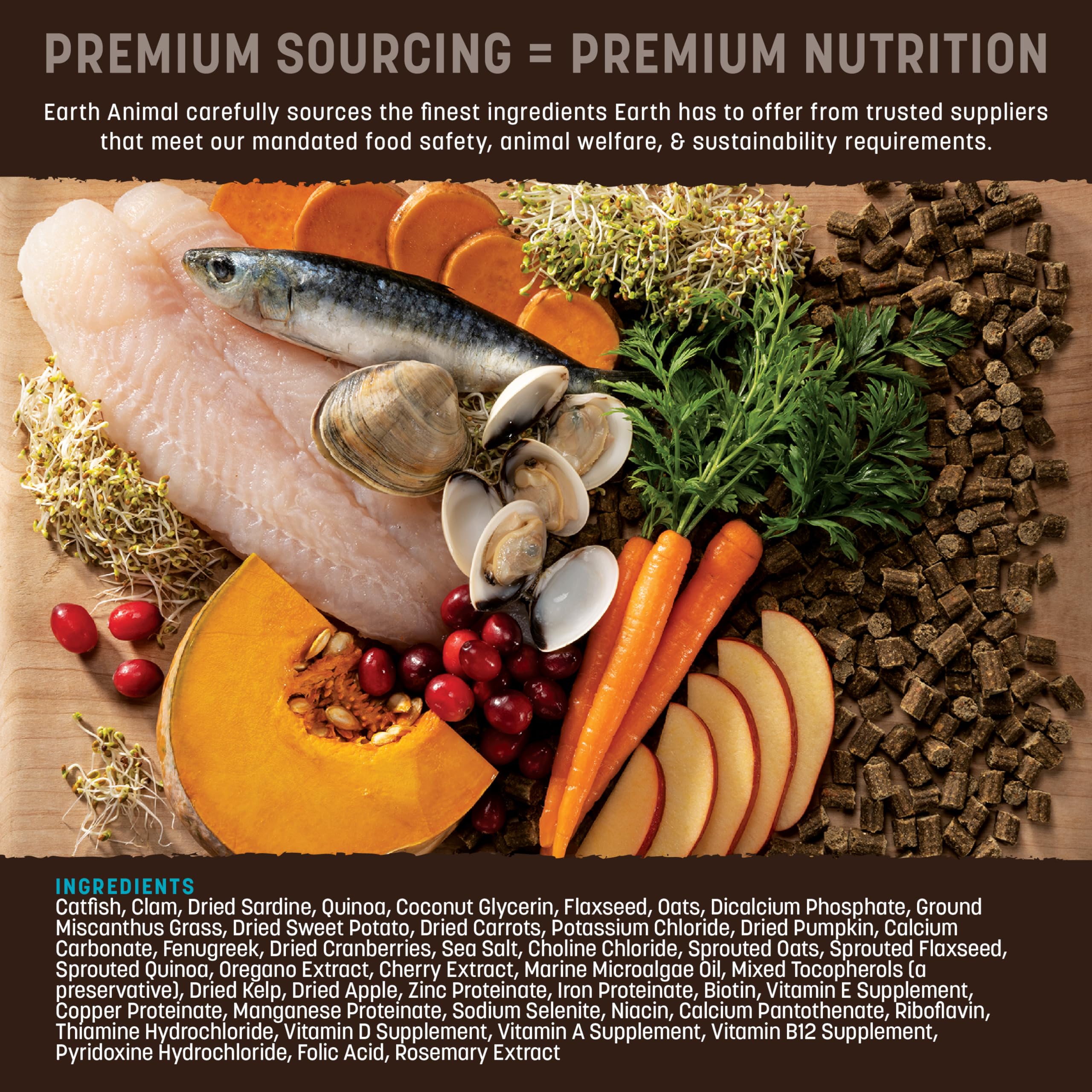 Earth Animal Wisdom Air Dried Ingredient Variety demonstrates high-nutrient mix beyond typical kibble
