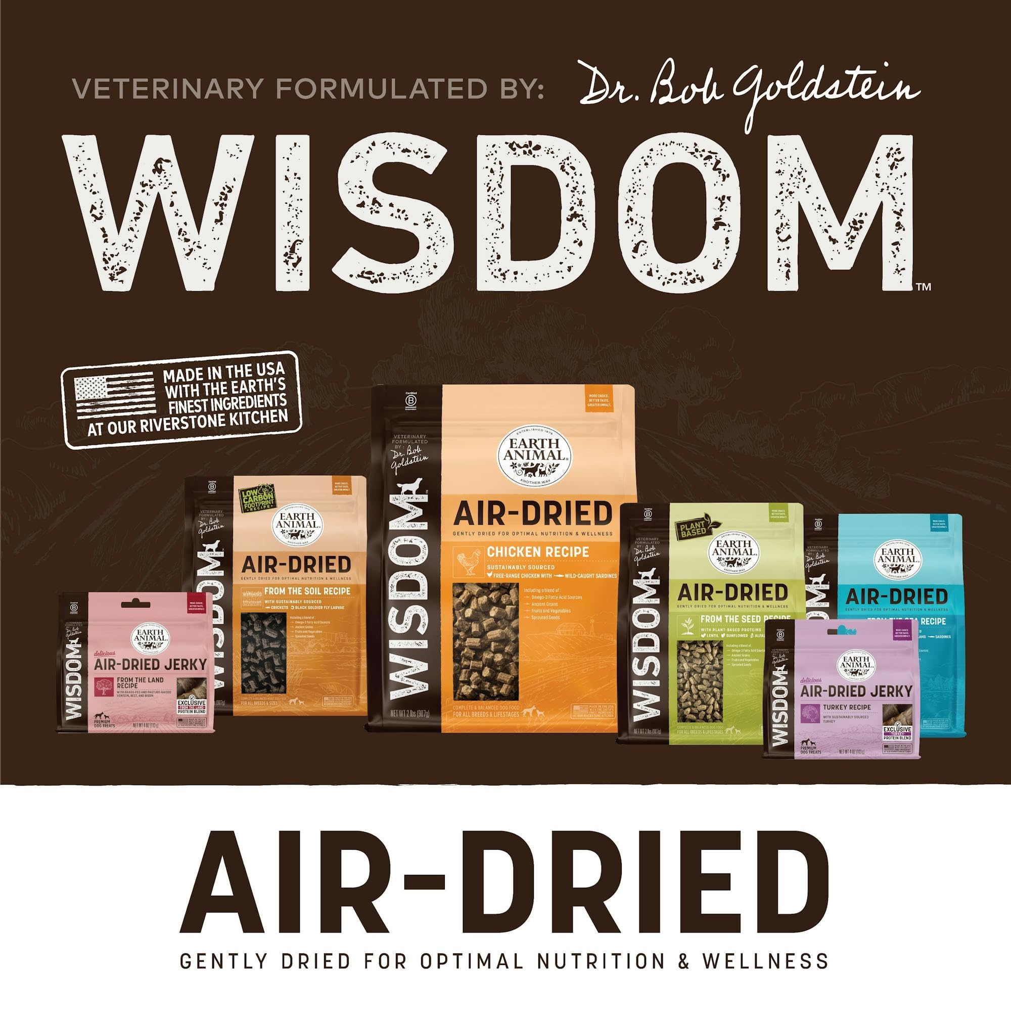 Earth Animal Wisdom air-dried jerky 4oz pack ready for home use