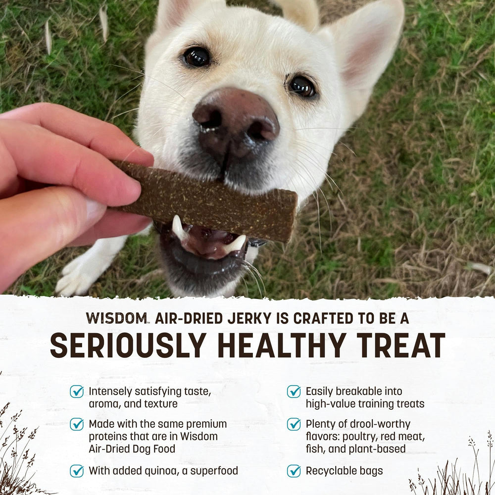 Earth Animal Wisdom Air Dried Jerky Sea Recipe ingredients close-up highlights catfish, clams, sardines