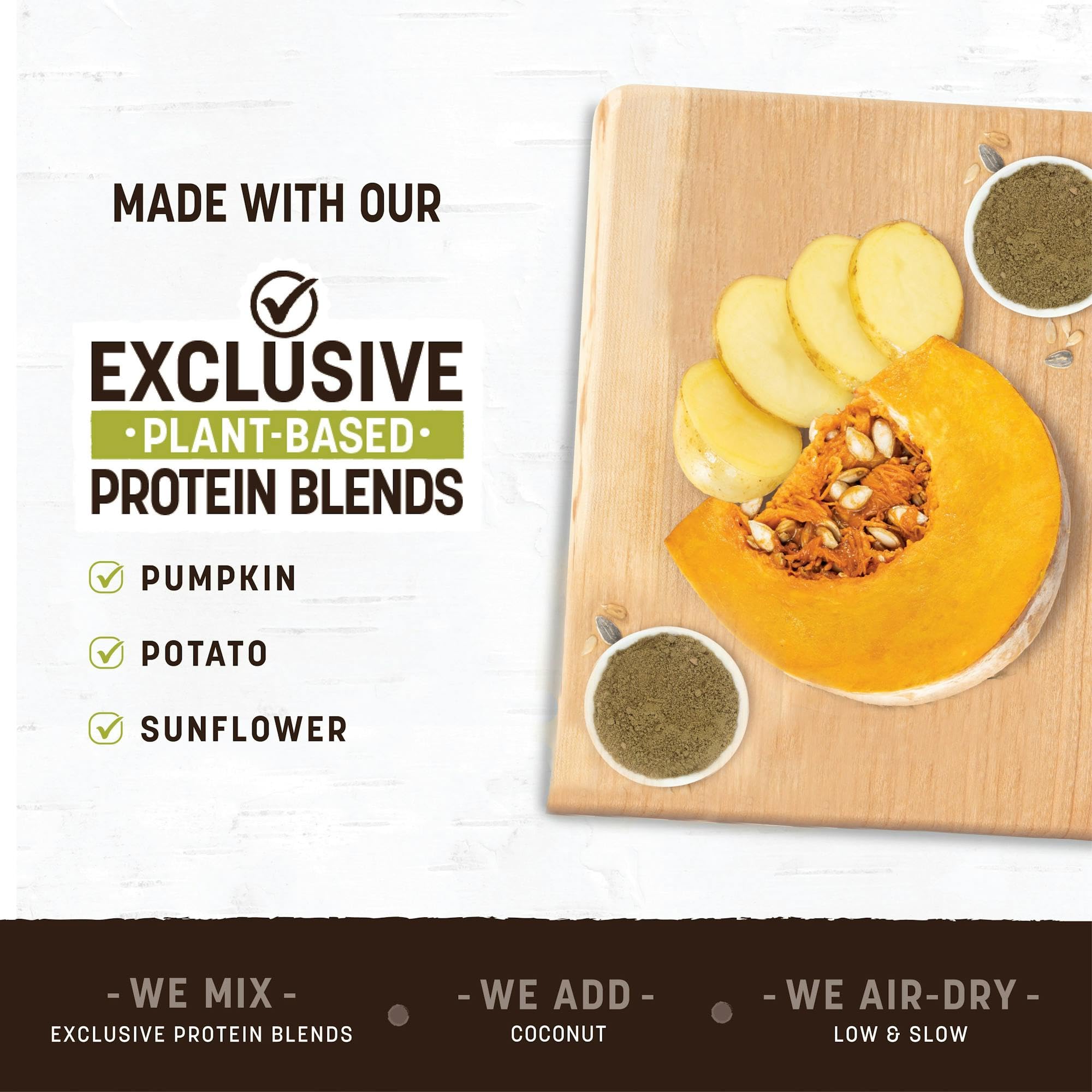Earth Animal Wisdom air-dried jerky textured close-up reveals chewy, tasty segments for training.