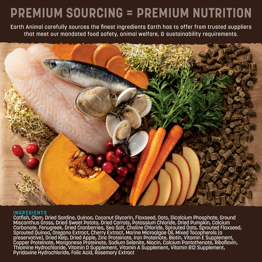 Earth Animal Wisdom organic-sprouted-seeds closeup highlights nutrient-dense plant inputs.