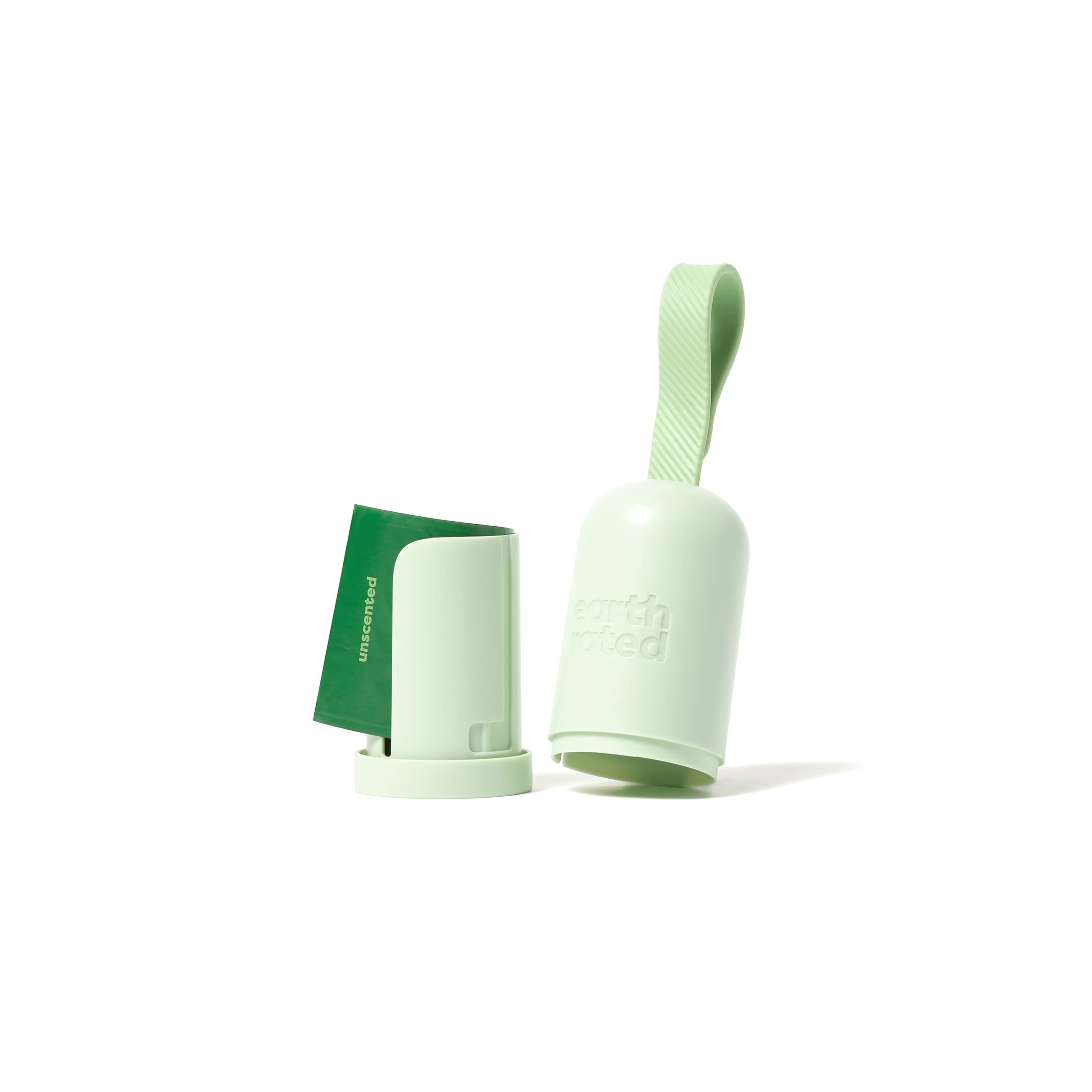 Earth Rated bag holder strap on leash demonstrates quick-access convenience during strolls.